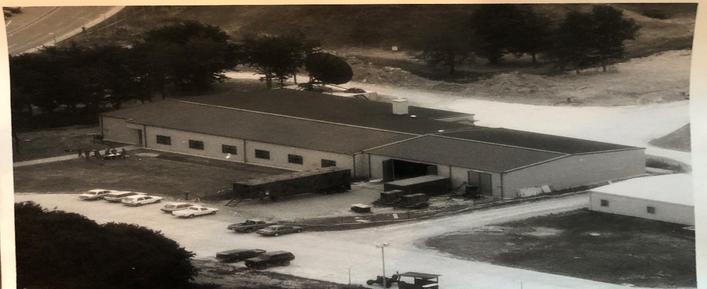 An aerial view of a building