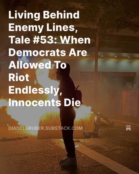 Living Behind Enemy Lines, Tale #53: When Democrats Are Allowed To Riot Endlessly, Innocents Die
