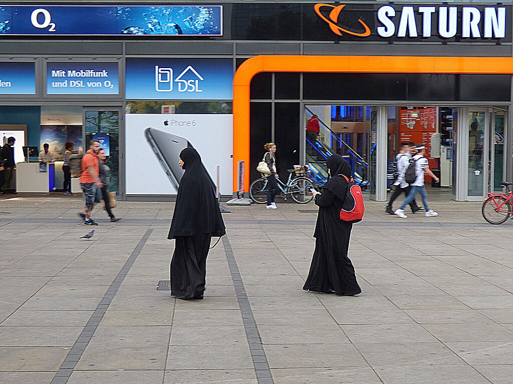Muslim women literally and figuratively going against German culture.
